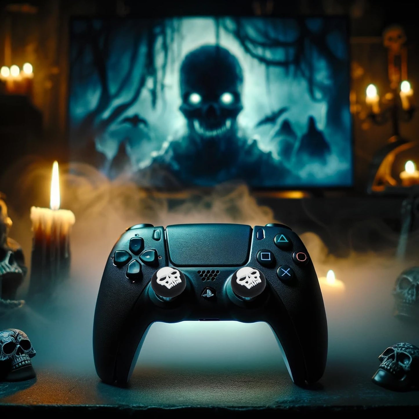 4X Skull Kappen Thumbstick Grip PS4 PS5 Zubehör für Playstation 5 Controller PS5 Controller Stick Joystick Aufsatz Silikon | Für Xb