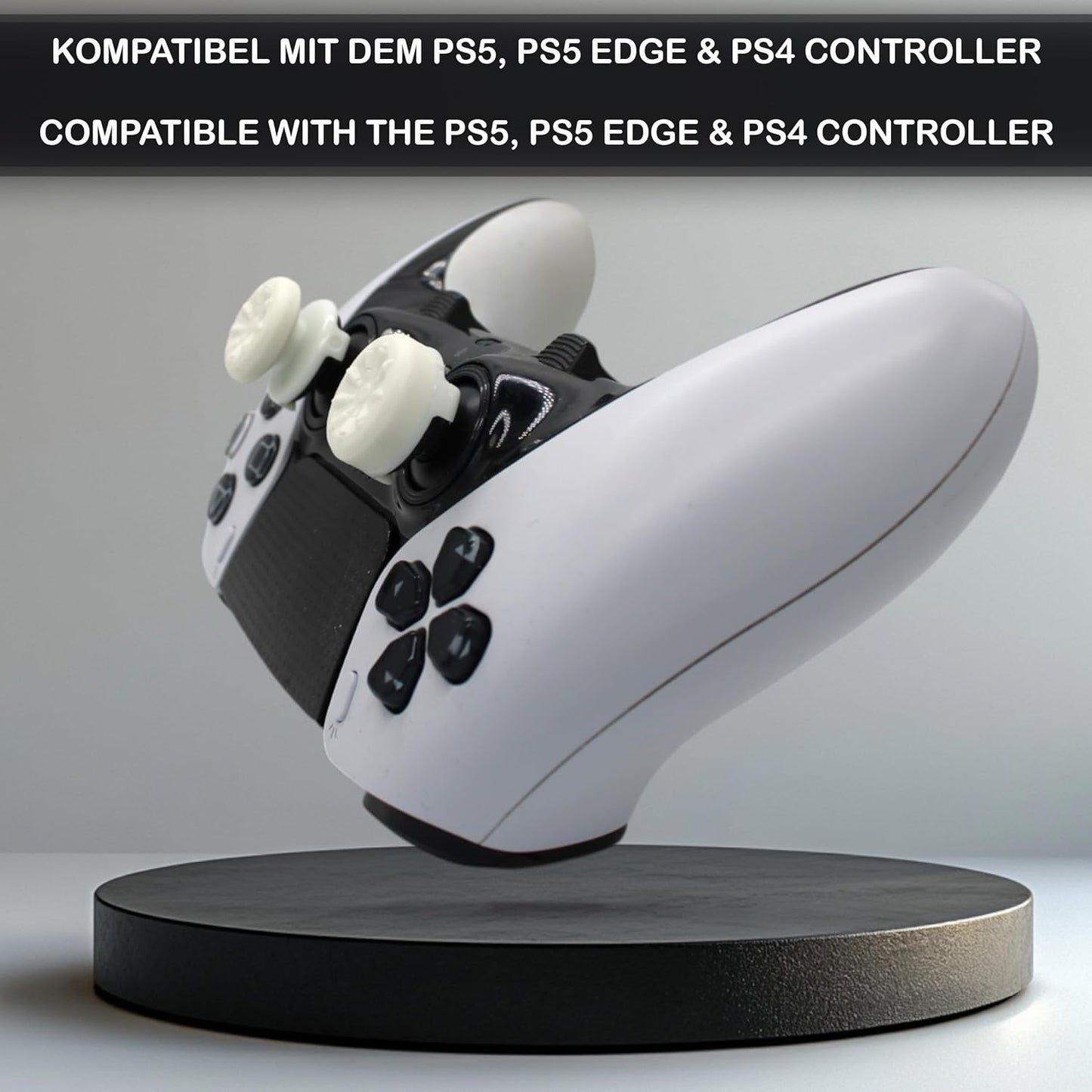 MatoSan® 2X Erhöhter Controller Aufsatz | 7mm & 11mm Präzision Kappen Grip Aim Assist PS5 PS4 Controller Zubehör Sticks Joystick Stick Aufsätze (Weiß)