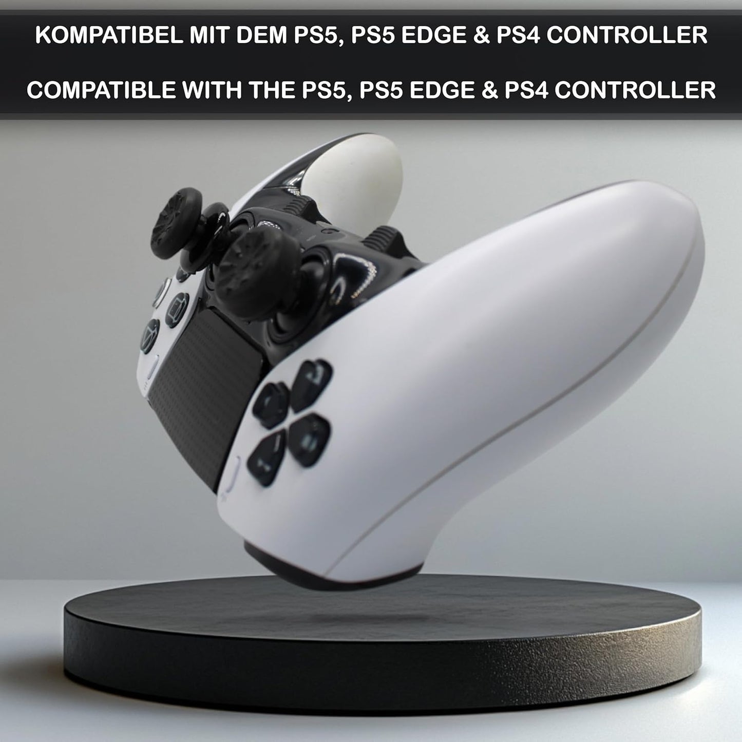 MatoSan® 2X Erhöhter Controller Aufsatz | 7mm & 11mm Präzision Kappen Grip Aim Assist PS5 Controller Zubehör PS4 PS5 Controller Zubehör Sticks Joystick Stick Aufsätze (Schwarz)