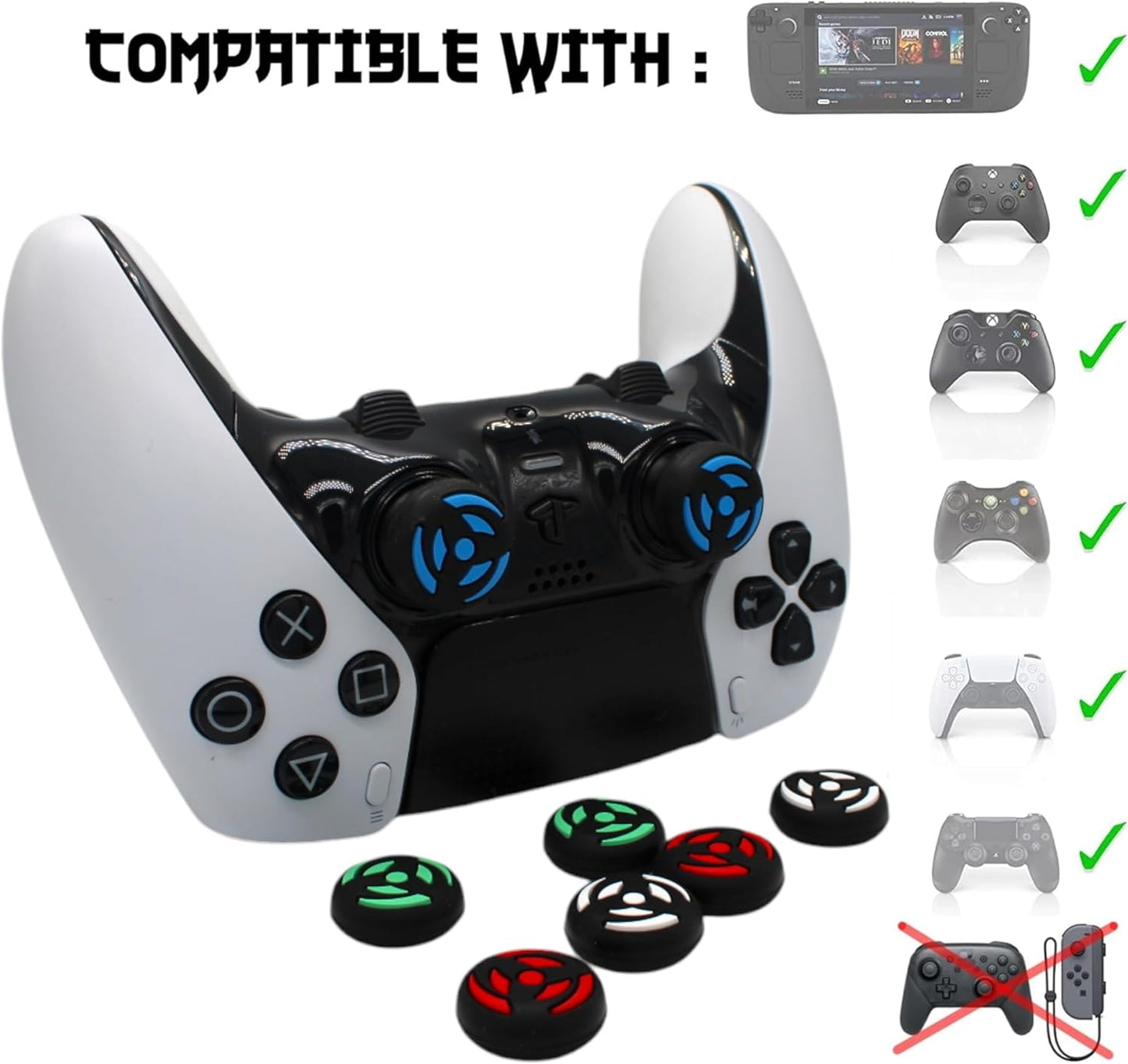8 Thumbstick Kappen Gaming Zubehör Thunder Style