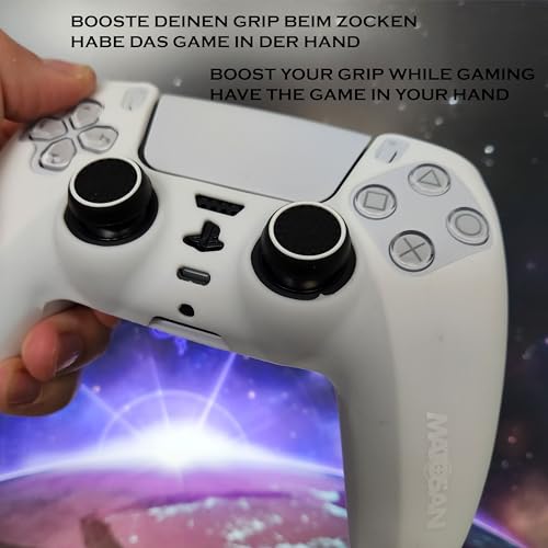 PS5 Controller Skin mit Grip - Hochwertige Hülle mit Kappen