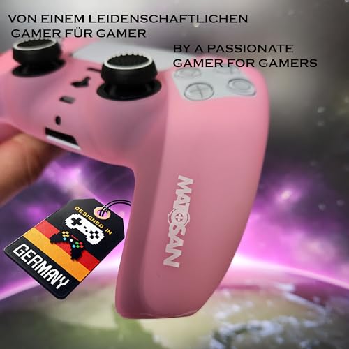 PS5 Controller Skin mit Grip - Hochwertige Hülle mit Kappen