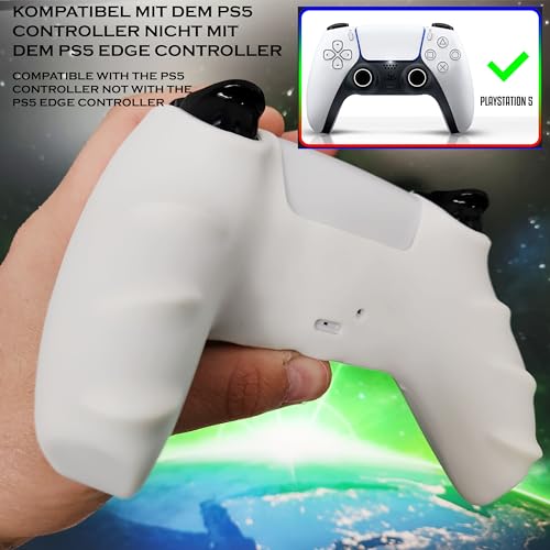 PS5 Controller Skin mit Grip - Hochwertige Hülle mit Kappen