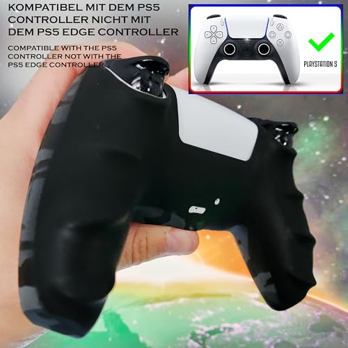 PS5 Controller Skin mit Grip - Hochwertige Hülle mit Kappen