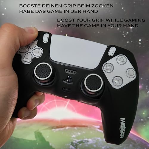 PS5 Controller Skin mit Grip - Hochwertige Hülle mit Kappen