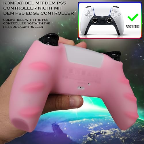 PS5 Controller Skin mit Grip - Hochwertige Hülle mit Kappen