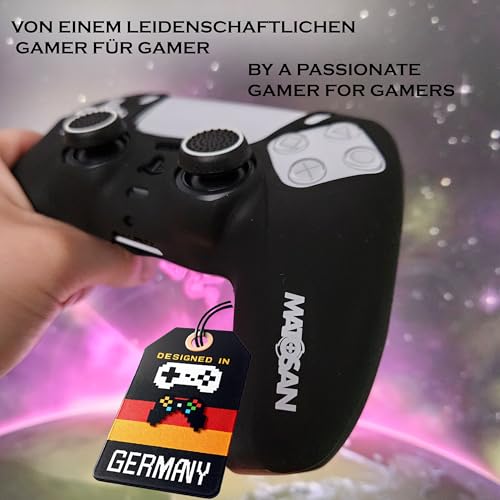 PS5 Controller Skin mit Grip - Hochwertige Hülle mit Kappen