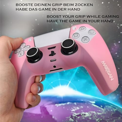 PS5 Controller Skin mit Grip - Hochwertige Hülle mit Kappen