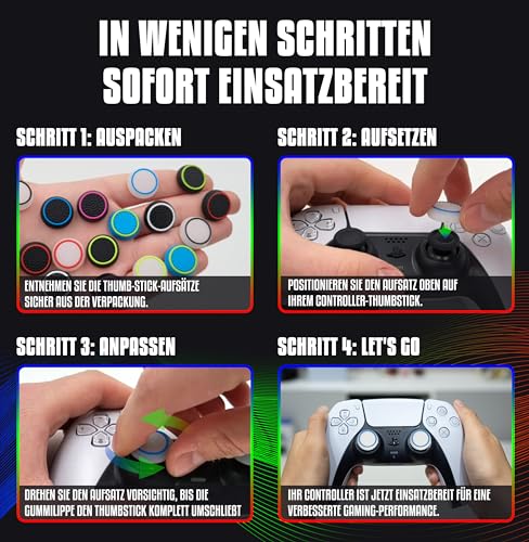 PS5 Zubehör Thumbstick Silikon Kappen - PS4. PS5 Controller Zubehör