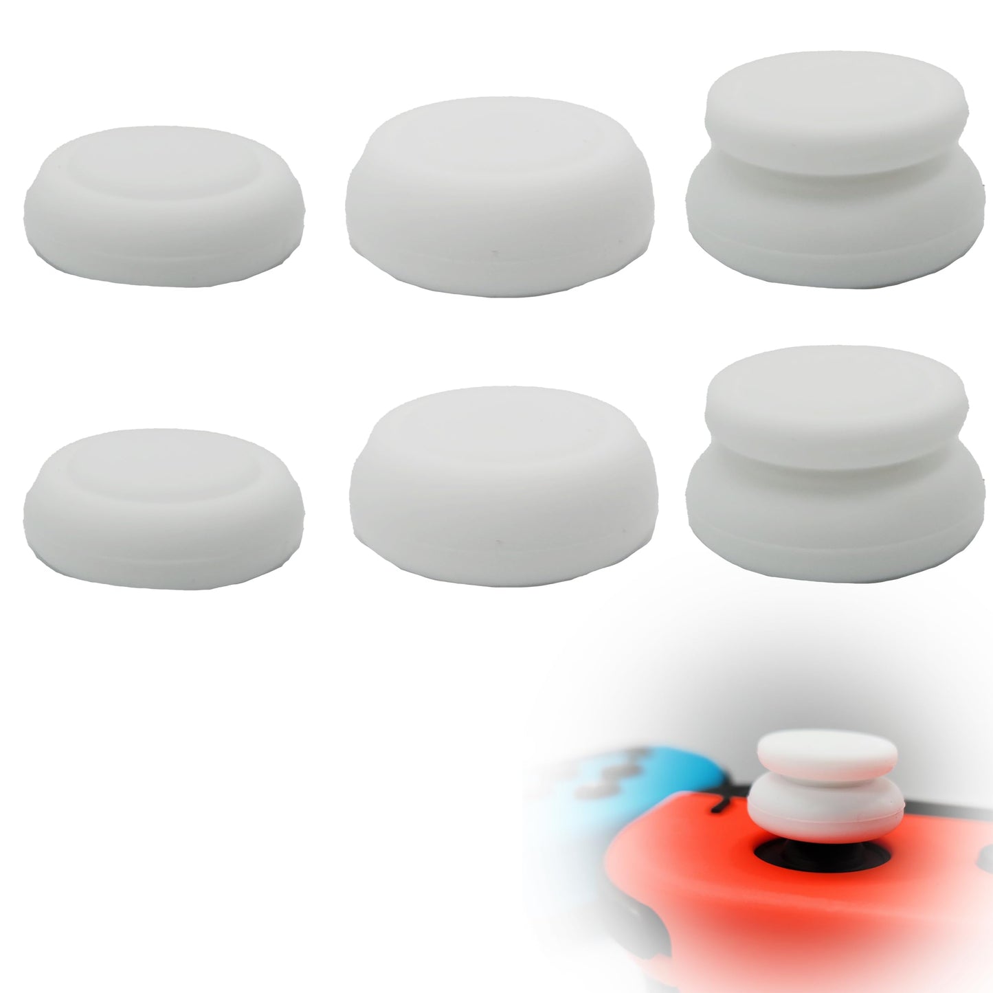 6X Joystick Kappen Kompatibel mit Nintendo Switch Grip Joy Con Grip Thumbstick Grip Switch Lite OLED Zubehör Thumb Grips Nintendo S
