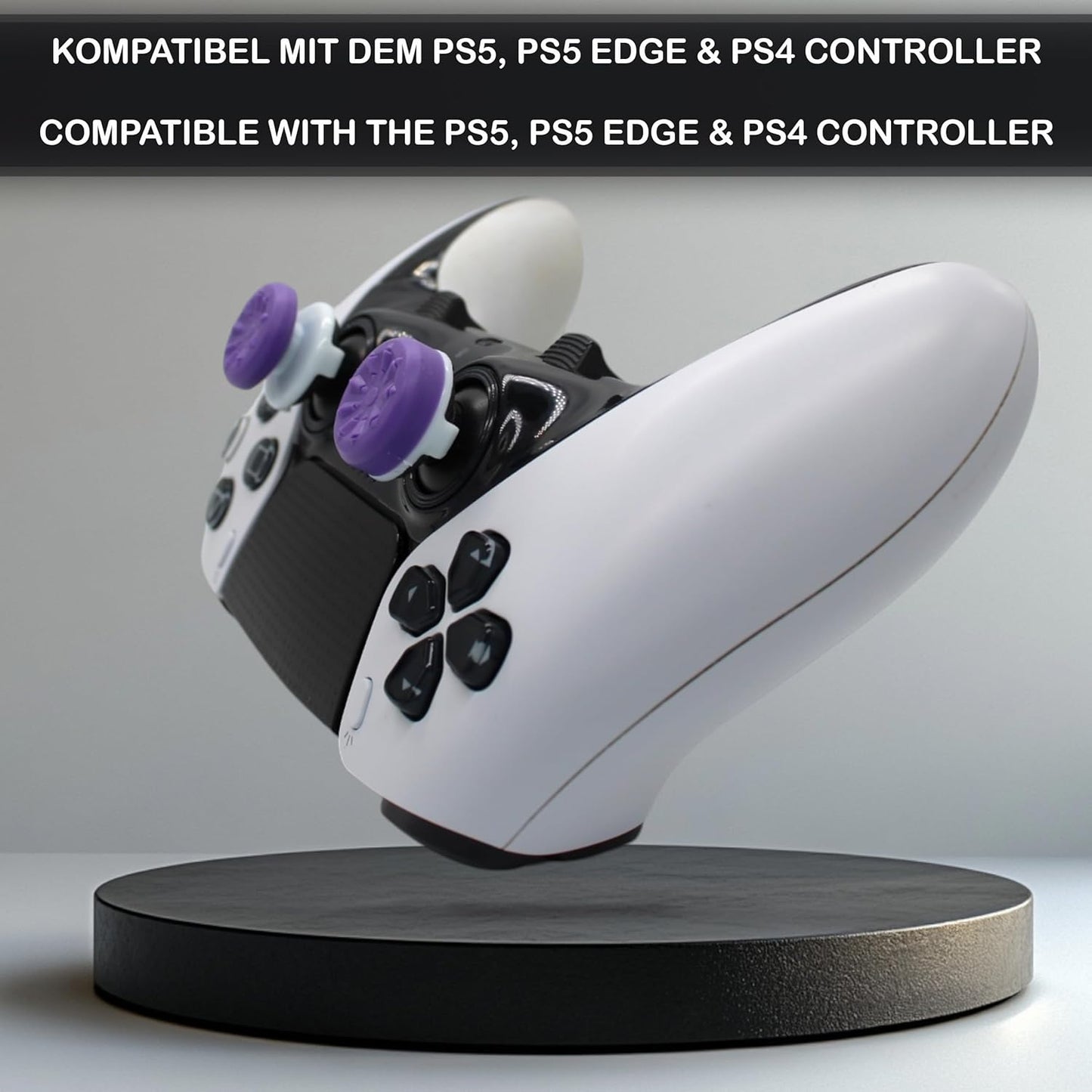 MatoSan® 2X Erhöhter Controller Aufsatz | 7mm & 11mm Präzision Kappen Grip Aim Assist PS5 PS4 Controller Zubehör Sticks Joystick Stick Aufsätze (Lila)