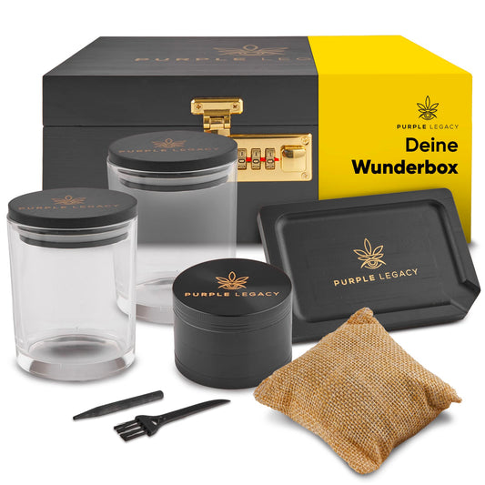 PURPLE LEGACY® Box Set Abschließbare Box aus Kiefernholz mit Zahlenschloss