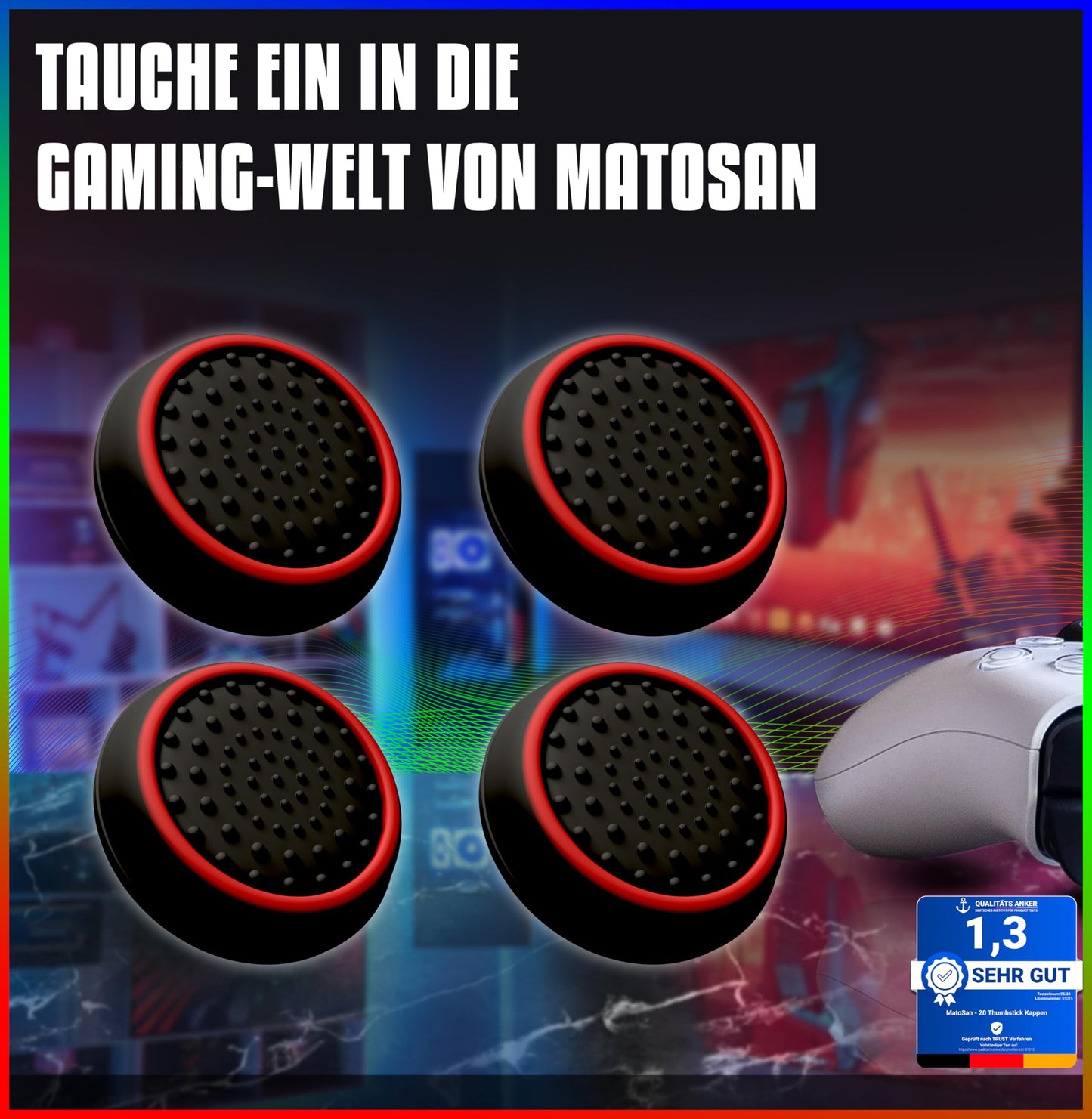 PS5 Zubehör Thumbstick Silikon Kappen - PS4. PS5 Controller Zubehör