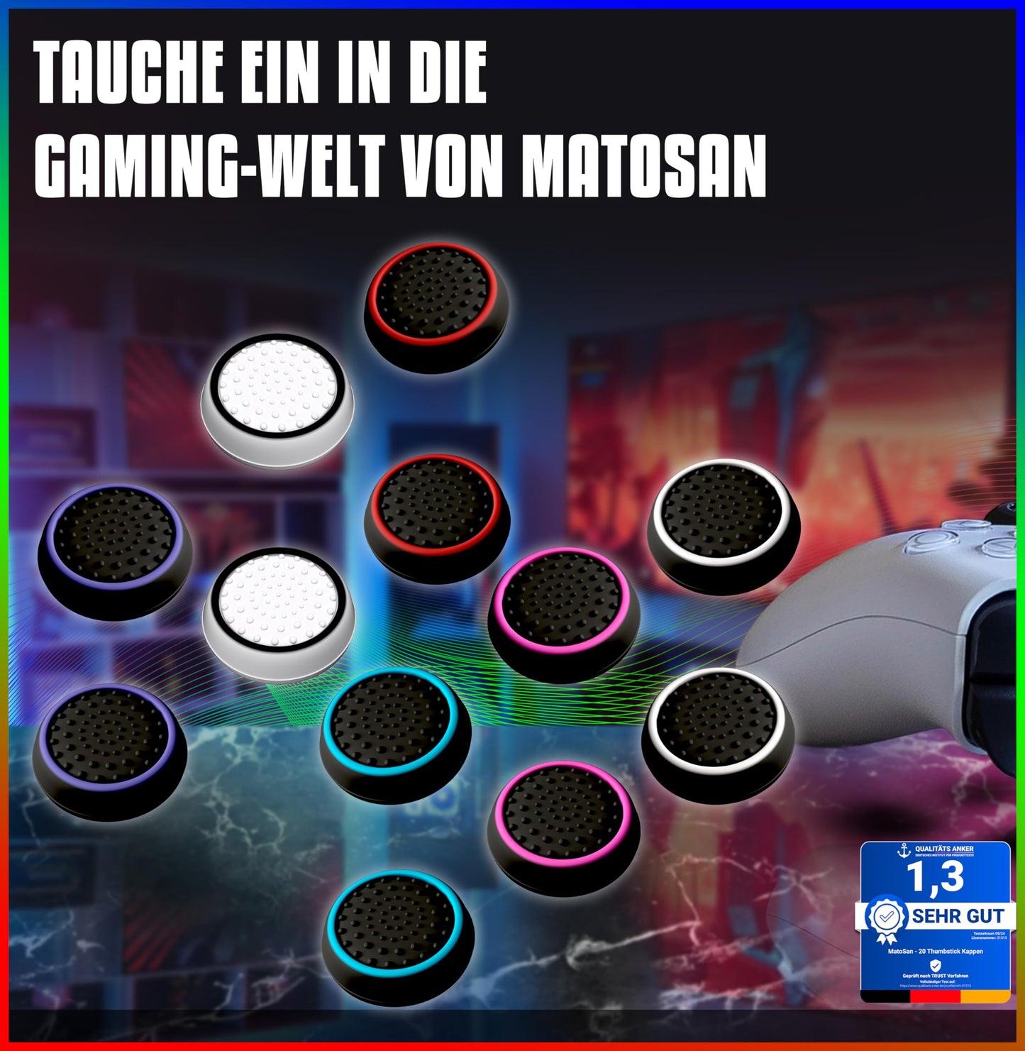 PS5 Zubehör Thumbstick Silikon Kappen - PS4. PS5 Controller Zubehör