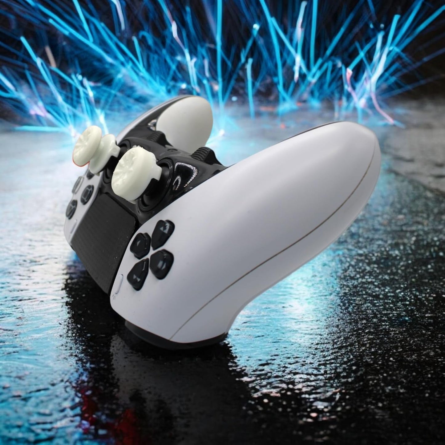 MatoSan® 2X Erhöhter Controller Aufsatz | 7mm & 11mm Präzision Kappen Grip Aim Assist PS5 PS4 Controller Zubehör Sticks Joystick Stick Aufsätze (Weiß)