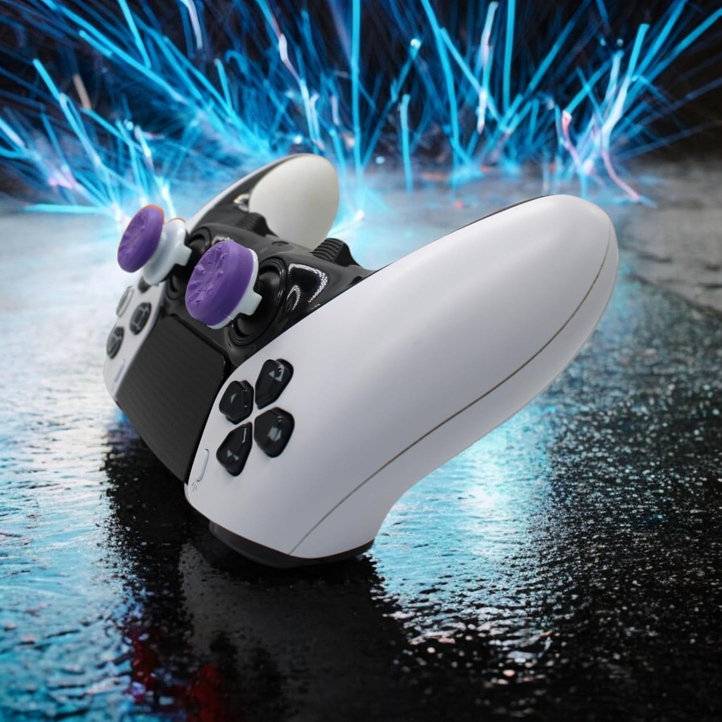 MatoSan® 2X Erhöhter Controller Aufsatz | 7mm & 11mm Präzision Kappen Grip Aim Assist PS5 PS4 Controller Zubehör Sticks Joystick Stick Aufsätze (Lila)