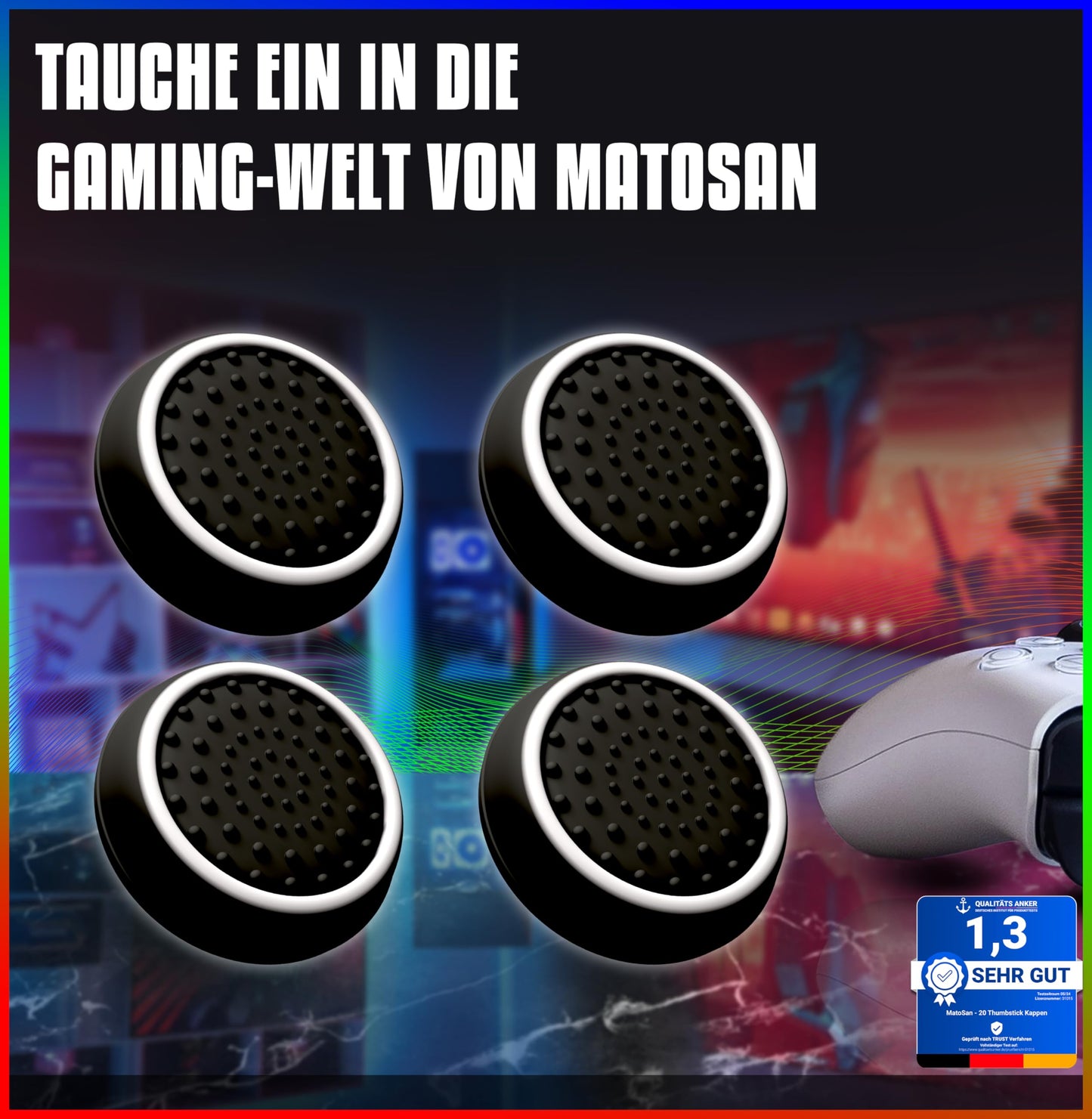 PS5 Zubehör Thumbstick Silikon Kappen - PS4. PS5 Controller Zubehör