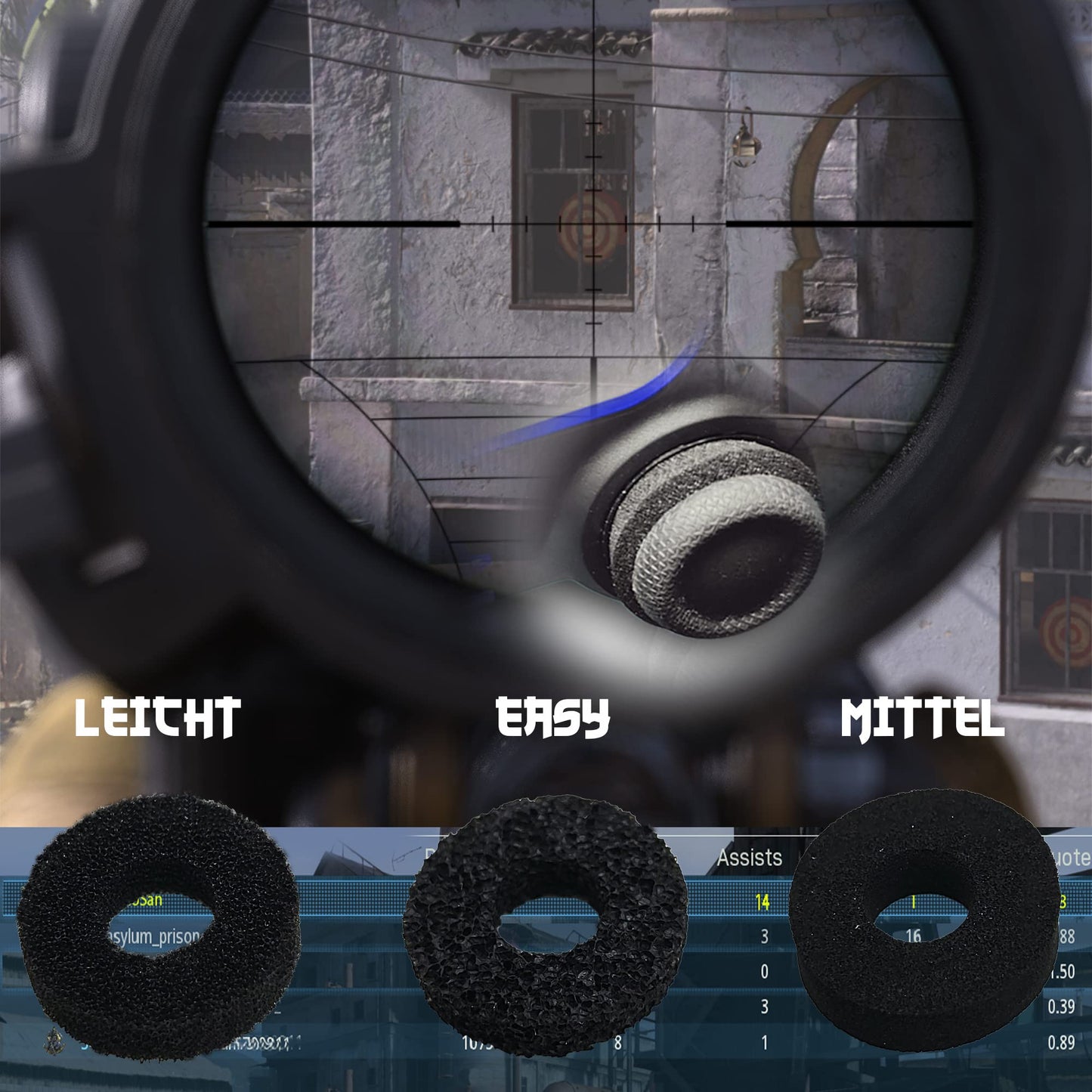 Thumbstick Stoßdämpfer Precision Ring Kontrolle Aim Assist Set